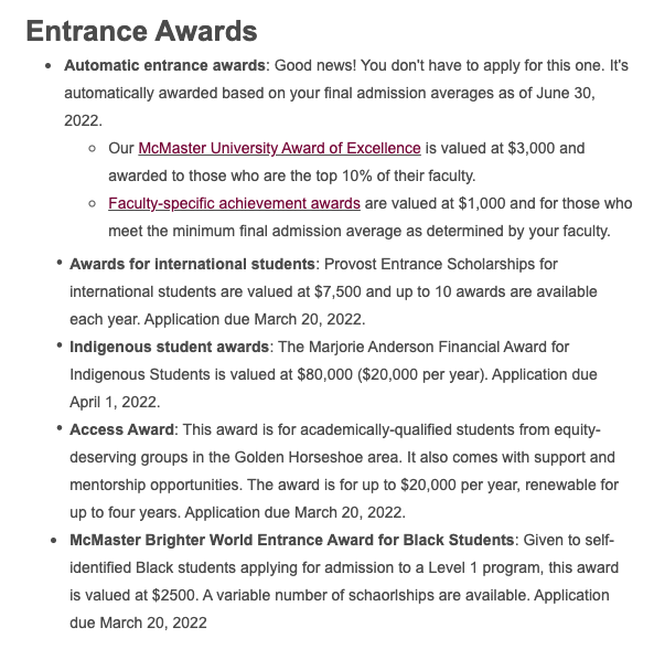 McMaster Award of Excellence
